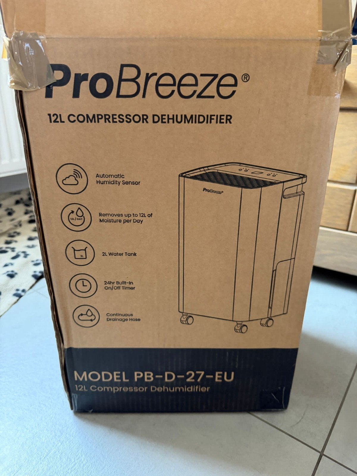 ProBreeze 12L Compressor Dehumidifier (model PB-D-27-EU)., Electroménager, Climatiseurs, Enlèvement, Comme neuf, Refroidissement et Déshumidification