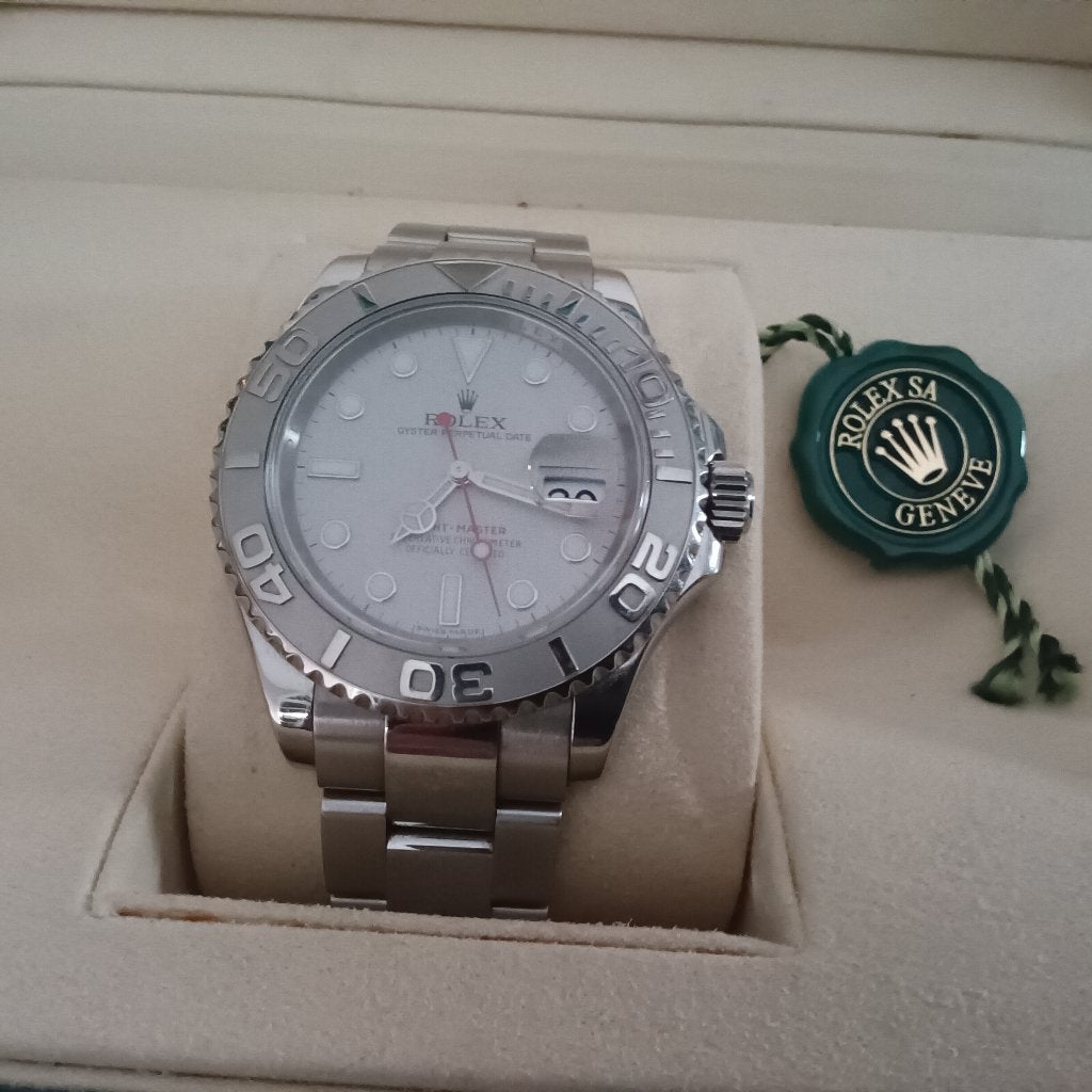 Rolex Yachtmaster platinum 40 mm, 8900 €, Bijoux, Sacs & Beauté, Montre-bracelet, Rolex, Comme neuf, Enlèvement