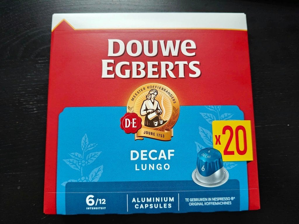 6 x douwe egberts decaf lungo 20 koffiecups, Electroménager, Enlèvement, Neuf, Douwe Egberts, Grains de café