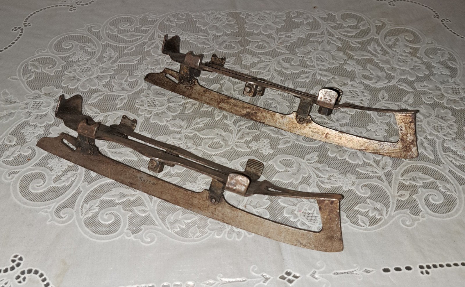 Schaatsen oude metalen Schaatsen decoratie, Antiek en Kunst, Verzenden