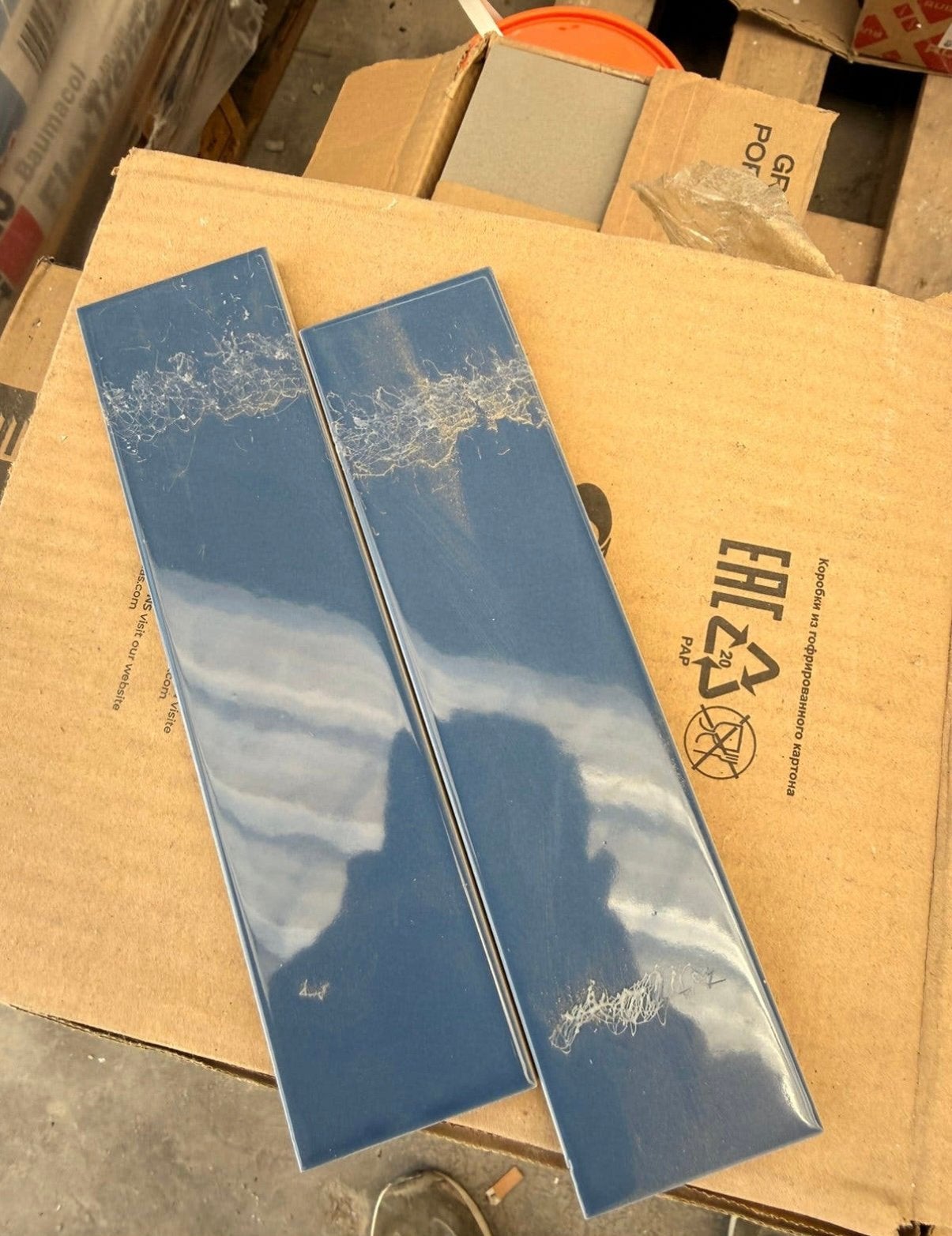 Blauwe tegels 5x20, Doe-het-zelf en Bouw, Ophalen, Nieuw, Minder dan 20 cm, Minder dan 20 cm