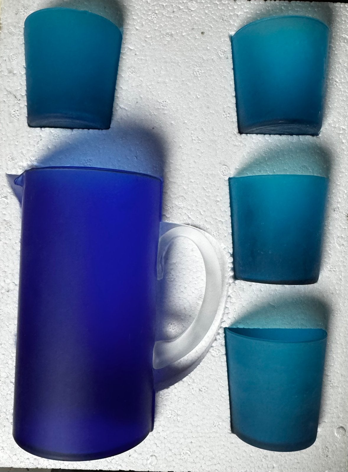 Carafe et verres bleue, Maison & Meubles, Enlèvement, Comme neuf