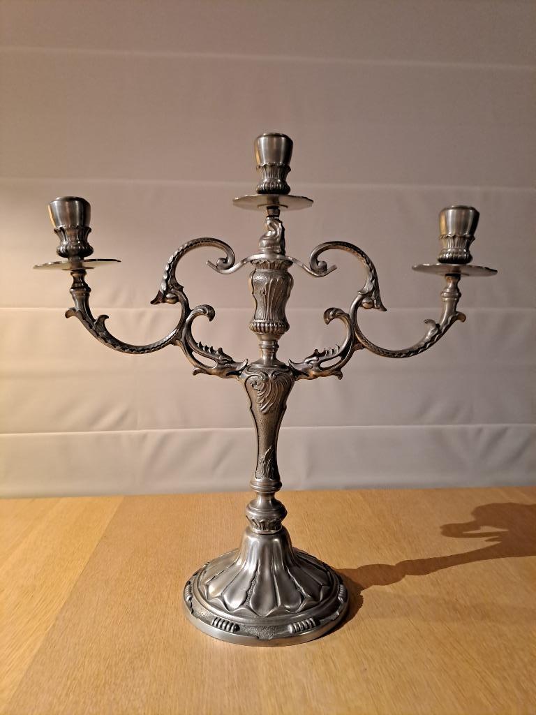 Chandelier vintage en étain à trois bras, Enlèvement, Autres matériaux