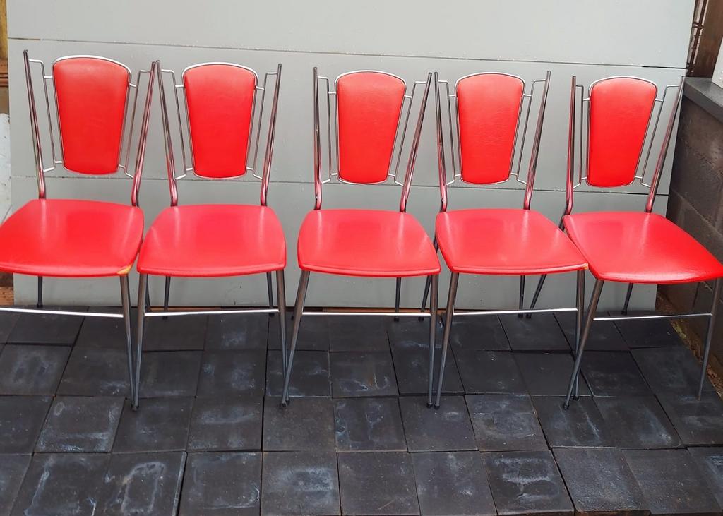 5 x design vintage stoelen jaar 60', Verzamelen, Ophalen, Huis en Inrichting
