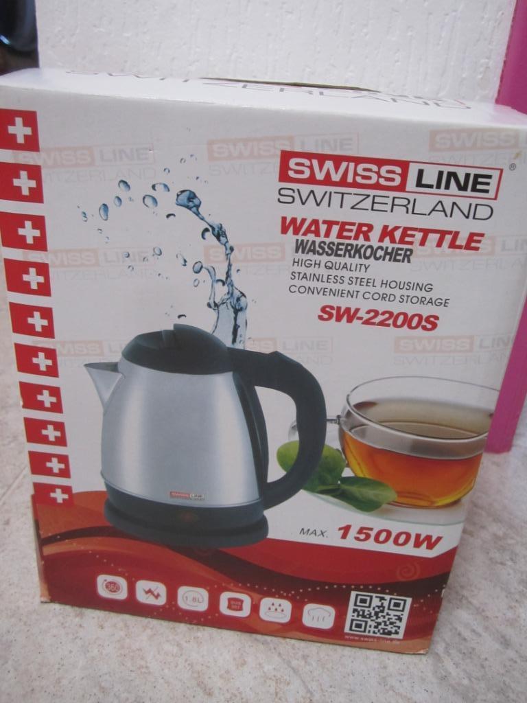 BOULOIRE ELECTRIQUE 1,8 L SWISS- LINE, 1 à 2 litres, Enlèvement ou Envoi, Neuf, Inox