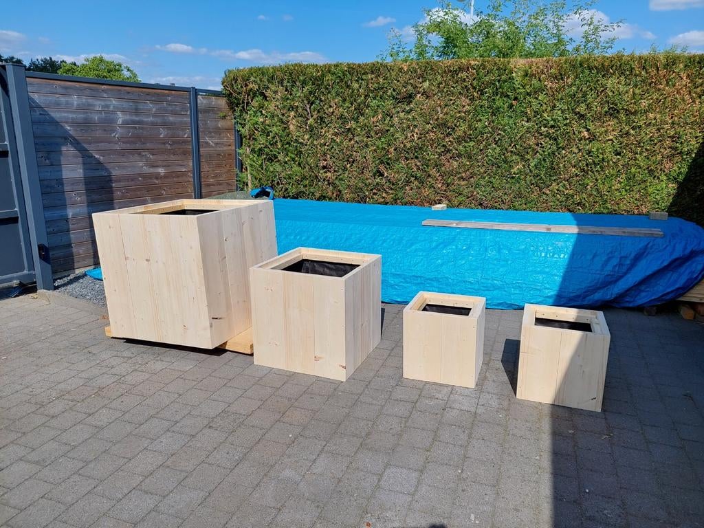 Plantenbakken in steigerhout op maat, Tuin en Terras, Bloembakken en Plantenbakken, Ophalen