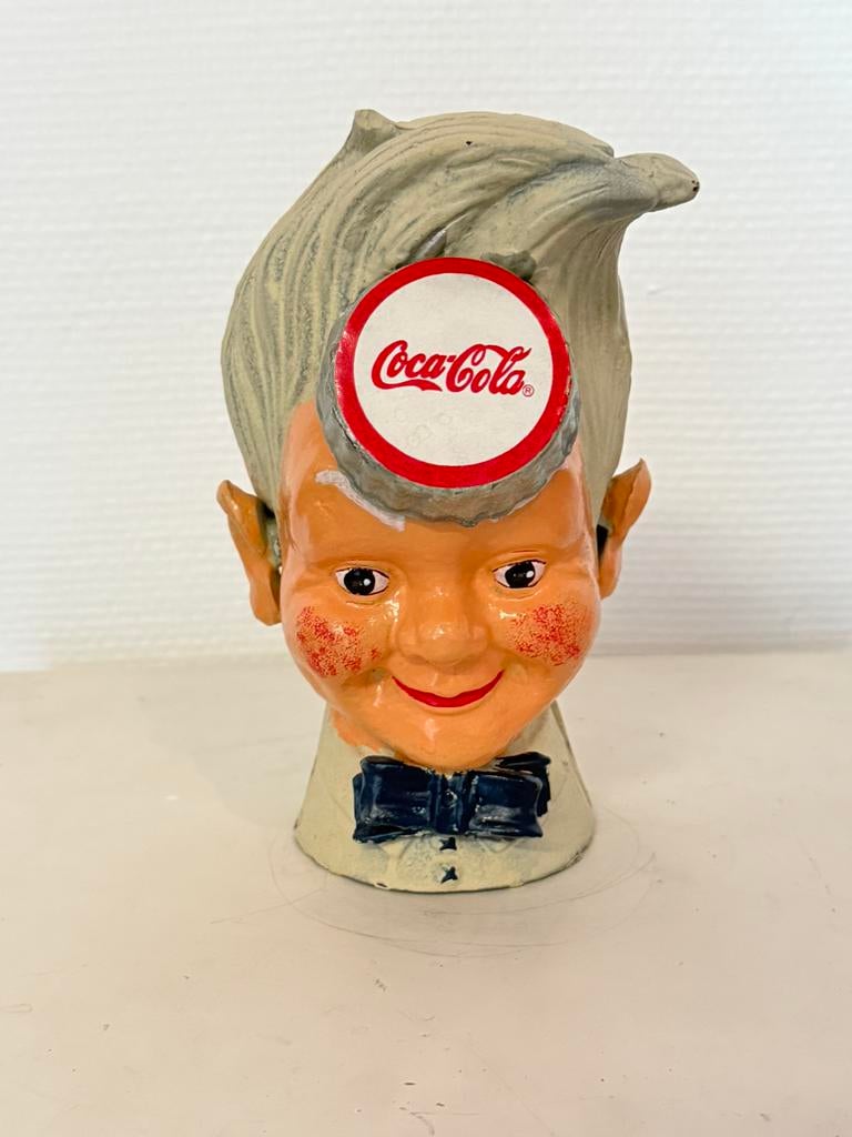 Coca-Cola – Tirelire “Sprite Boy” – Fonte peinte – 1950, Collections, Marques & Objets publicitaires, Comme neuf, Enlèvement ou Envoi