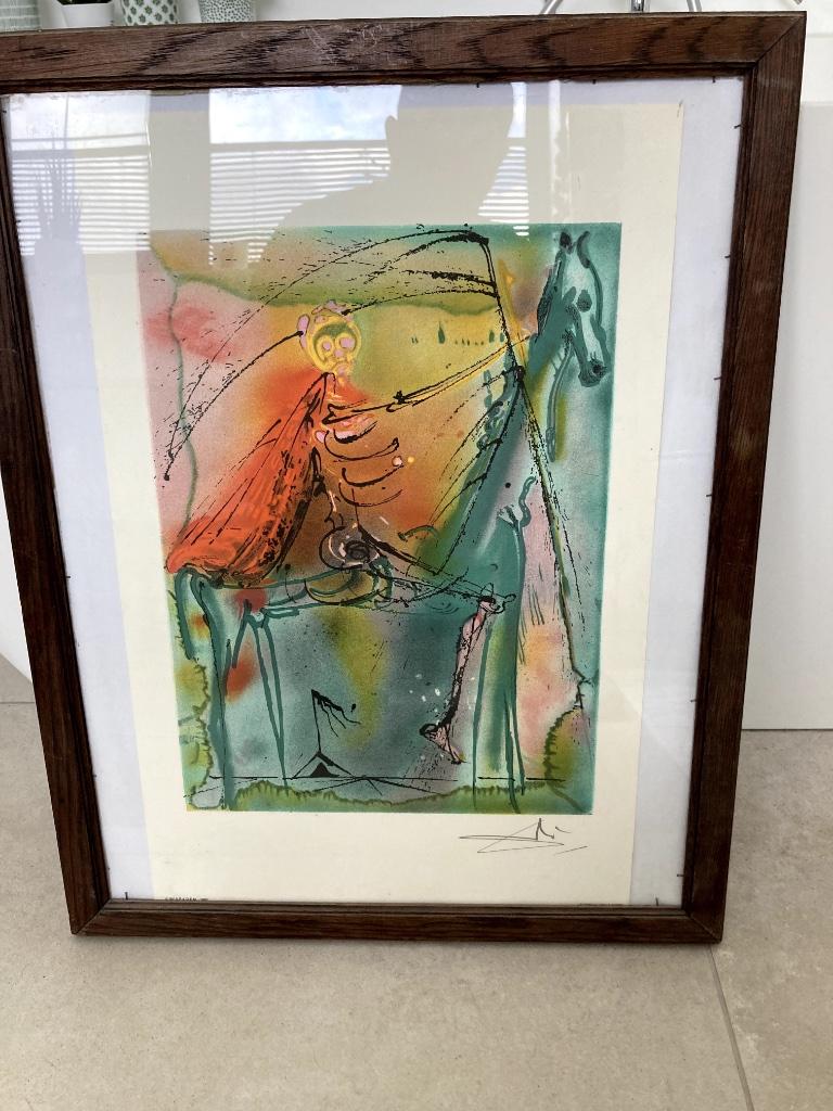 Salvador Dali " le cheval de la mort " litho 1983 origineel., Antiquités & Art, Enlèvement ou Envoi