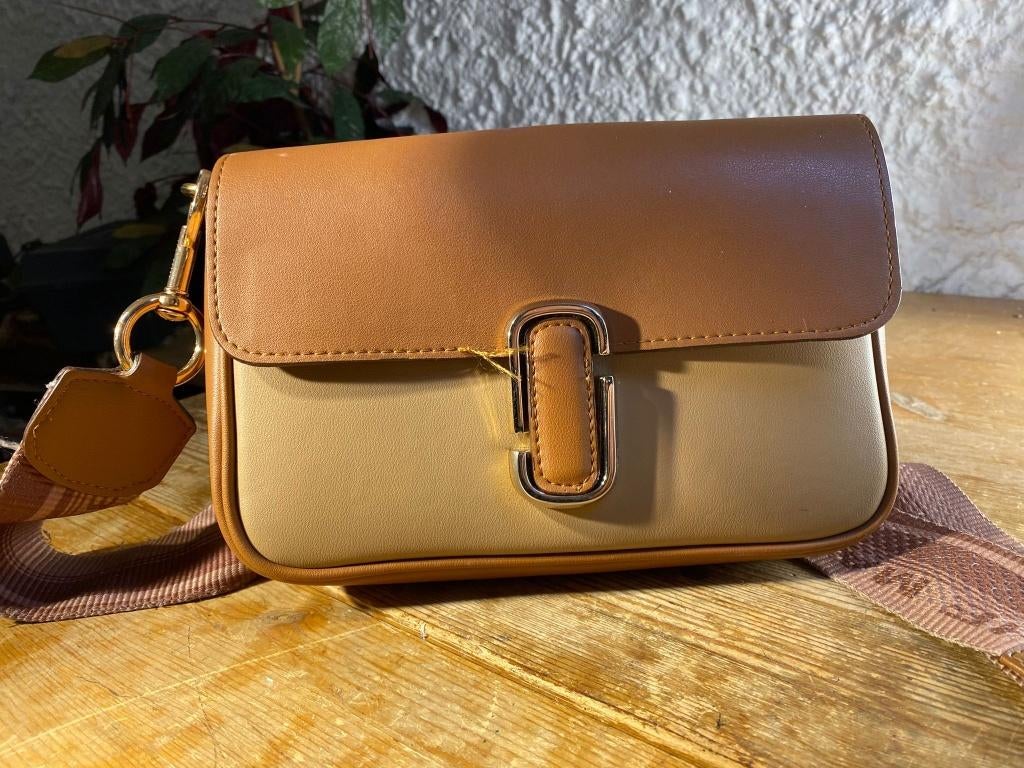 Marc Jacobs The Snapshot Crossbody Tas Bruin/Beige Origineel, Overige merken, Bruin, Verzenden, Zo goed als nieuw