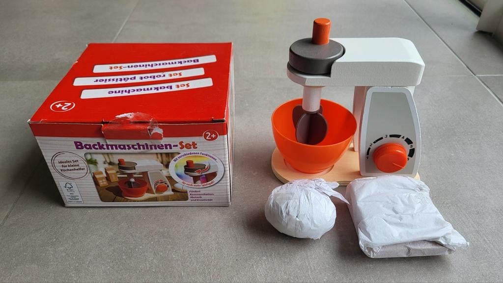Nieuwe set bakmachine / mixer houten speelgoed, Ophalen of Verzenden, Nieuw