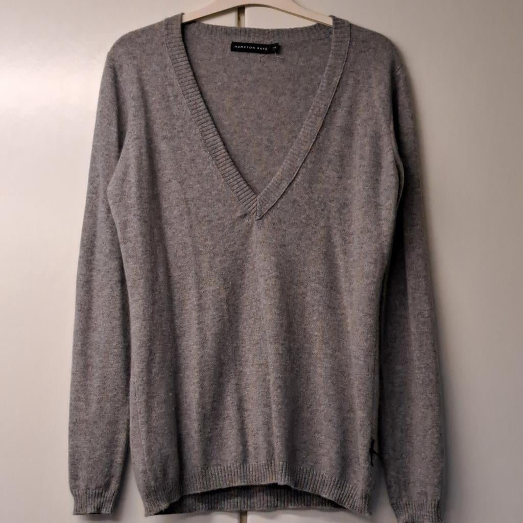Pull 100 % cachemire Hampton Bays L En parfait état, Gris, Enlèvement ou Envoi, Hampton Bays, Taille 42/44 (L)