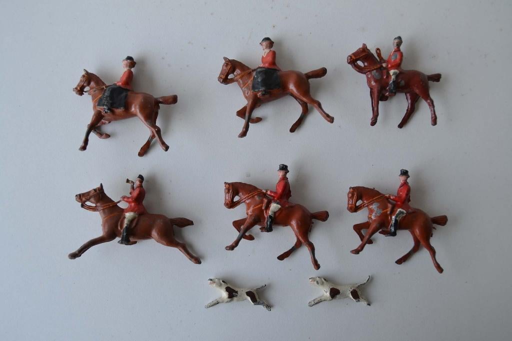 Fox hunt vossejacht tinnen loden figuren, Verzenden