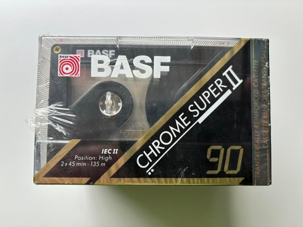 BASF Chrome Super II - 90 min - geseald - 5 stuks, Enlèvement ou Envoi, Neuf, dans son emballage, 2 à 25 cassettes audio, Vierge