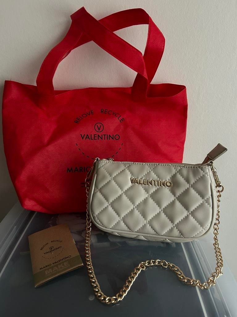 Handtas beige Valentino, Enlèvement ou Envoi, Comme neuf, Beige, Sac à main