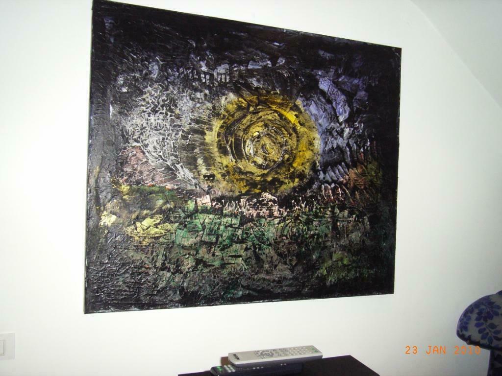 Schilderij  ZWARTE ZON !!!!!!!! afm 1.20 m x 1 m, Ophalen