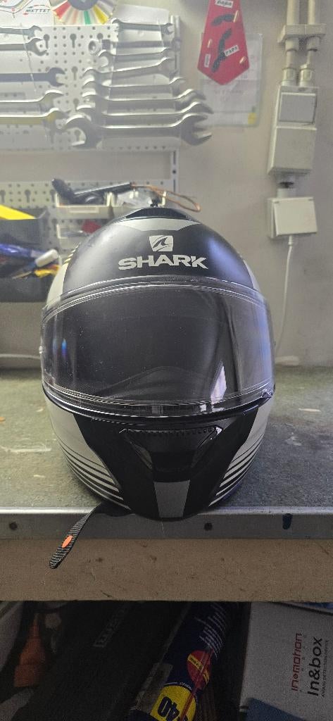 Casque moto intégral Shark Spartan Noir/Blanc Mat - Taille M, Motos, Enlèvement, M, Casque intégral, Shark