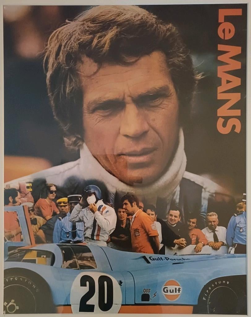 Affiche du film joliment encadrée : Le Mans - Steve McQueen, Enlèvement ou Envoi