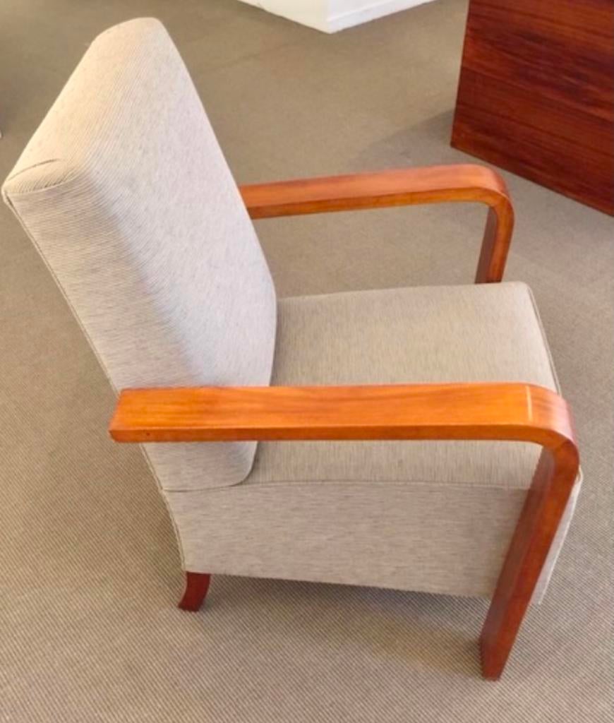 elegante Art Deco fauteuil in Macassar ebbenhout, Ophalen of Verzenden, Gebruikt, Hout