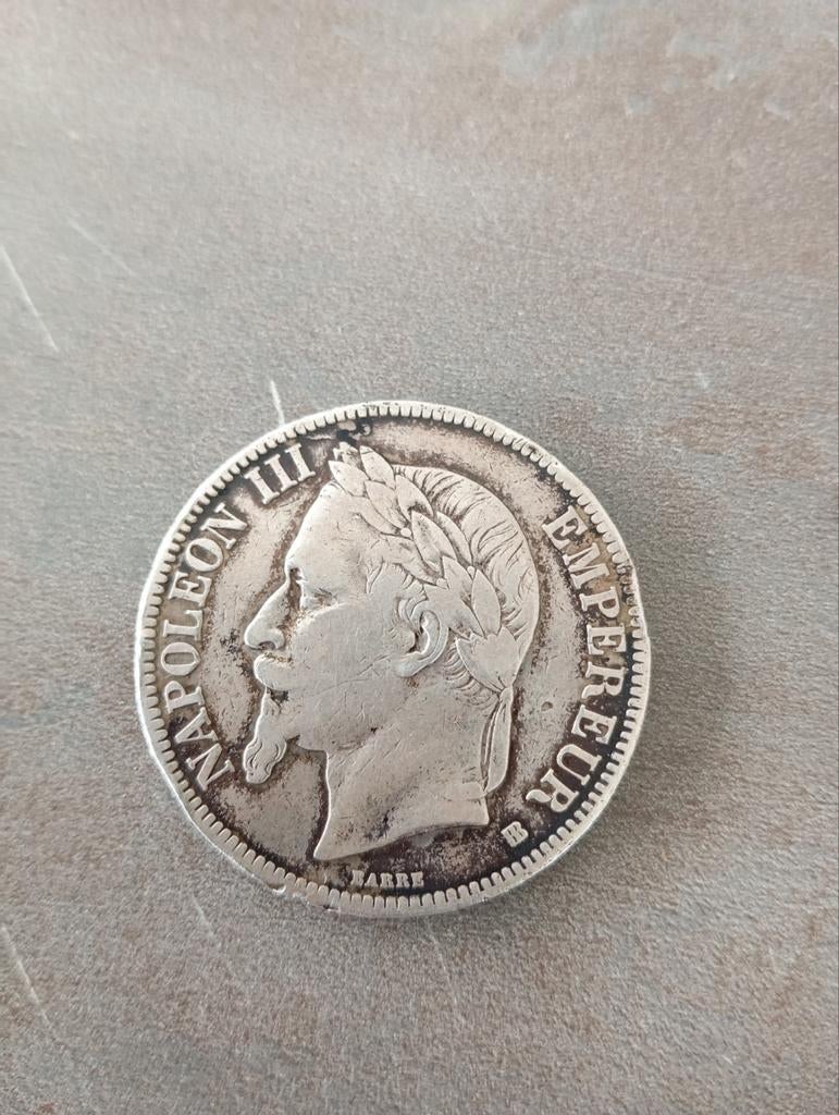 Zilveren Franse munt, 5 Francs, 1867, Enlèvement