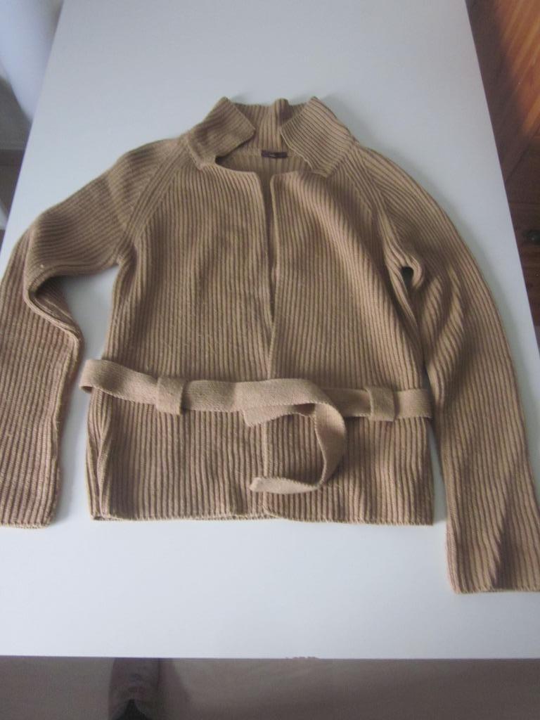 gebreide cardigan halflang cognac, Kleding | Dames, CNB, Ophalen, Zo goed als nieuw, Beige