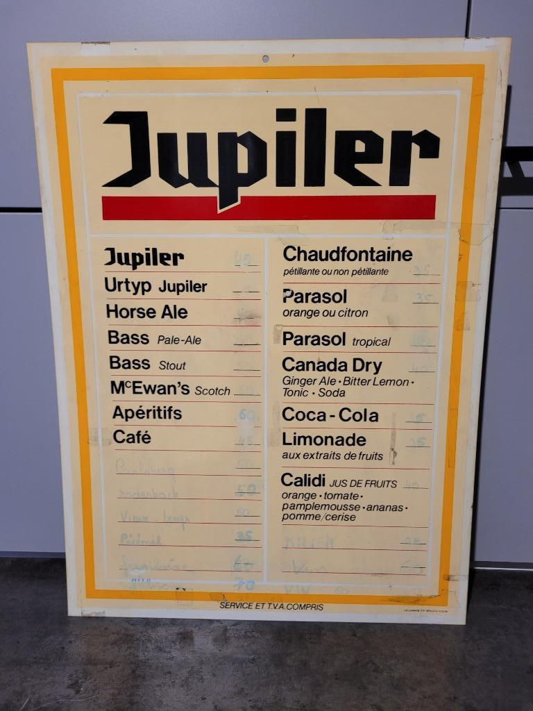panneau de tarification publicitaire Jupiler, Enlèvement ou Envoi, Utilisé, Panneau publicitaire