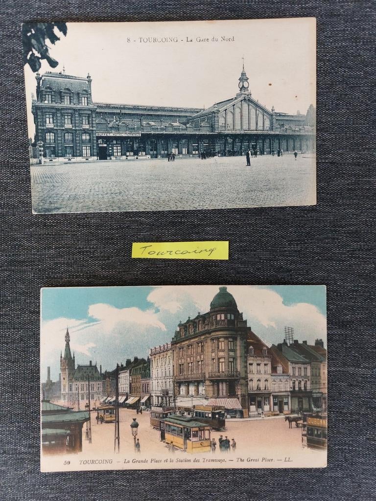 2 oude postkaarten van  Tourcoing, Enlèvement ou Envoi