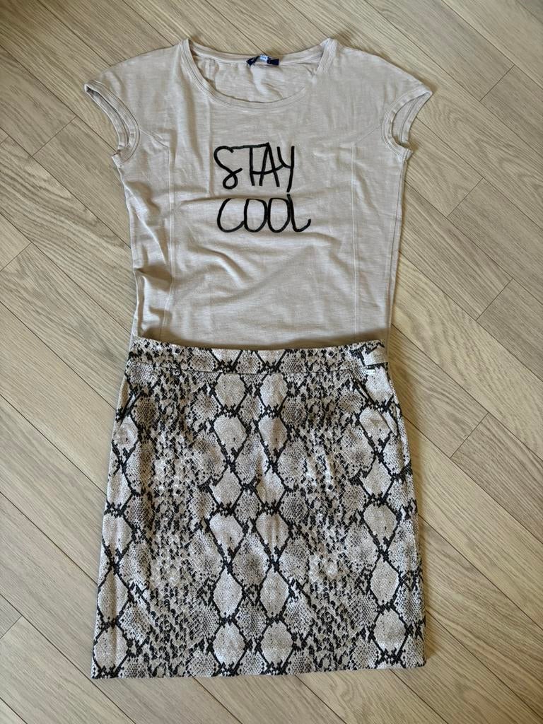 rok en t shirt River Woods, Kleding | Dames, Rokken, Maat 38/40 (M), Verzenden, River Woods, Beige