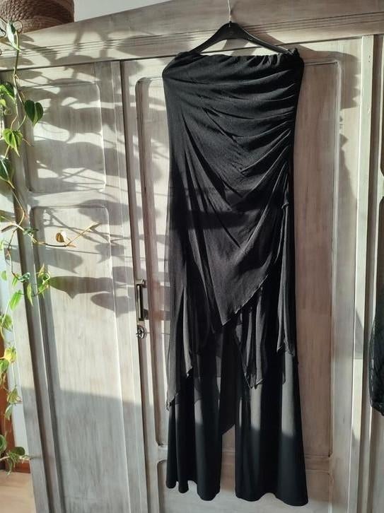 Zwarte jumpsuit met ontblote schouders maat M, Ophalen of Verzenden, Zo goed als nieuw, Maat 38/40 (M), Zwart