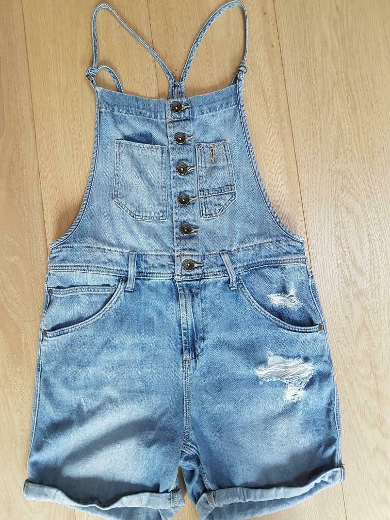 Jeans-salopette (maat 152), Ophalen of Verzenden, Gebruikt, Meisje, Broek