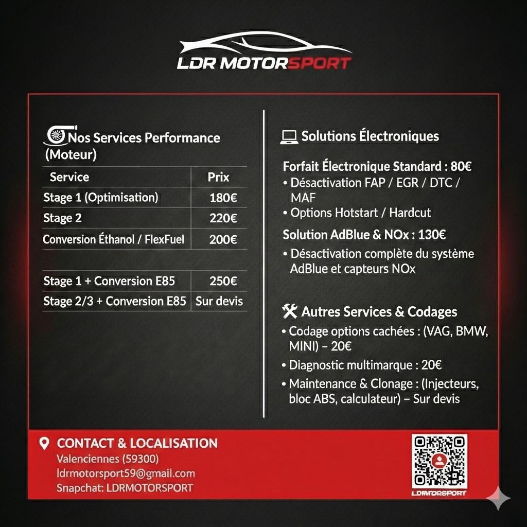 Reprogrammation adblue.fap.egr.stage1.clonage.immo off, Enlèvement ou Envoi