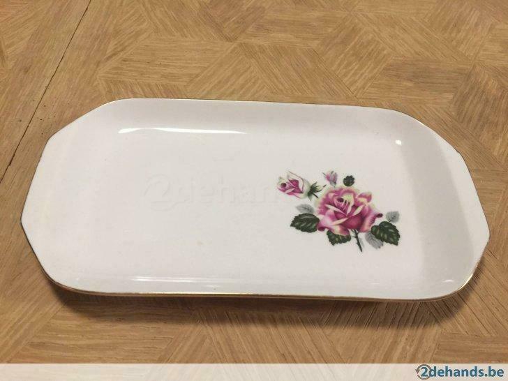 Schoteltje met roze roos, Ophalen of Verzenden, Gebruikt