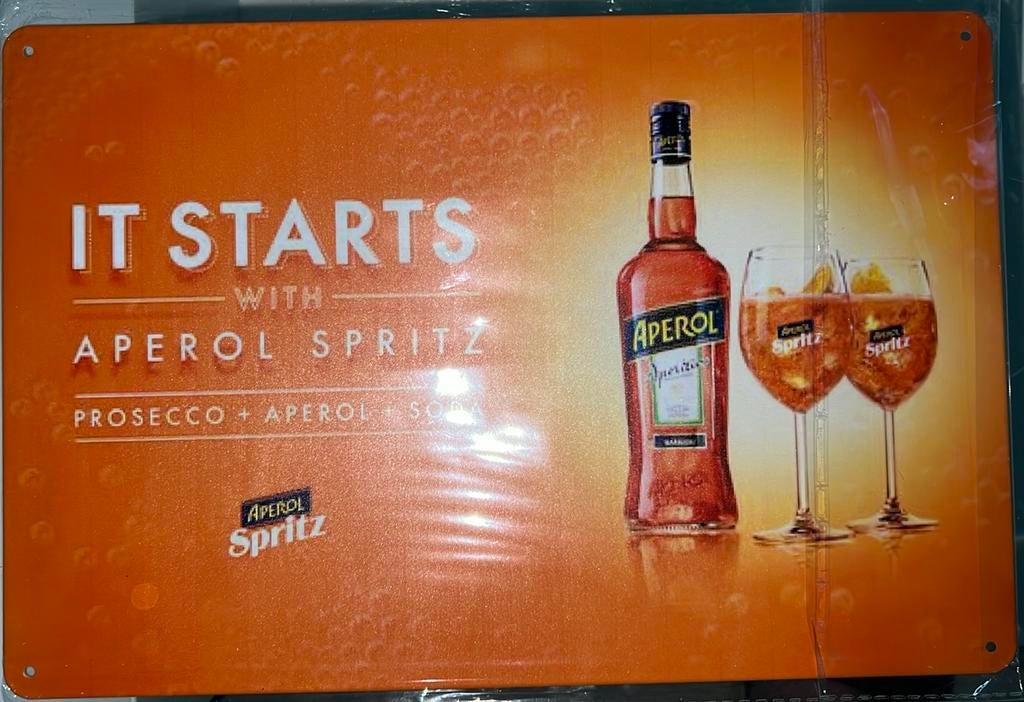 Panneau vintage Aperol Spritz 10 - Mancave poolhouse neuf, Enlèvement ou Envoi, Comme neuf, Panneau publicitaire