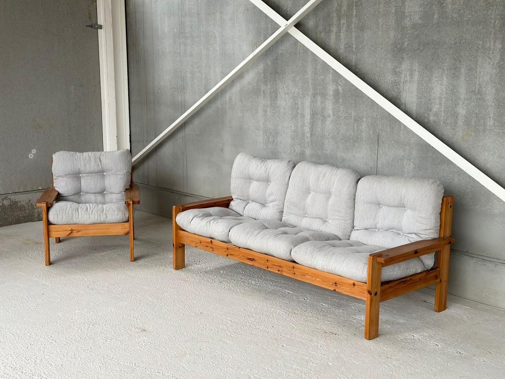 Scandinavische sofaset, ca 1980’s, Huis en Inrichting, Zetels | Zetels en Chaises Longues, Hout, Ophalen
