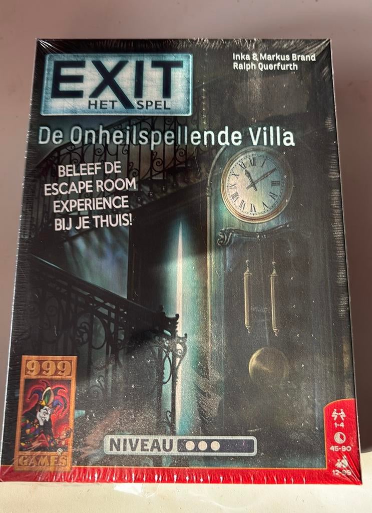 Exit het spel ‘de onheilspellende villa’, Hobby en Vrije tijd, Gezelschapsspellen | Overige, Ophalen, Nieuw, 999 Games
