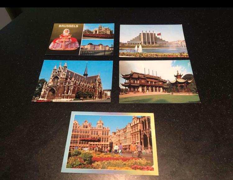 5 cartes postales Bruxelles, Enlèvement ou Envoi