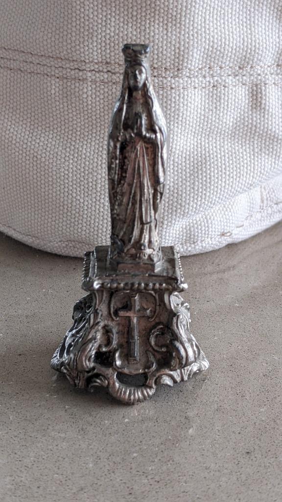 Statue miniature à pied, socle de la Vierge Marie, Enlèvement ou Envoi, Comme neuf, Religion