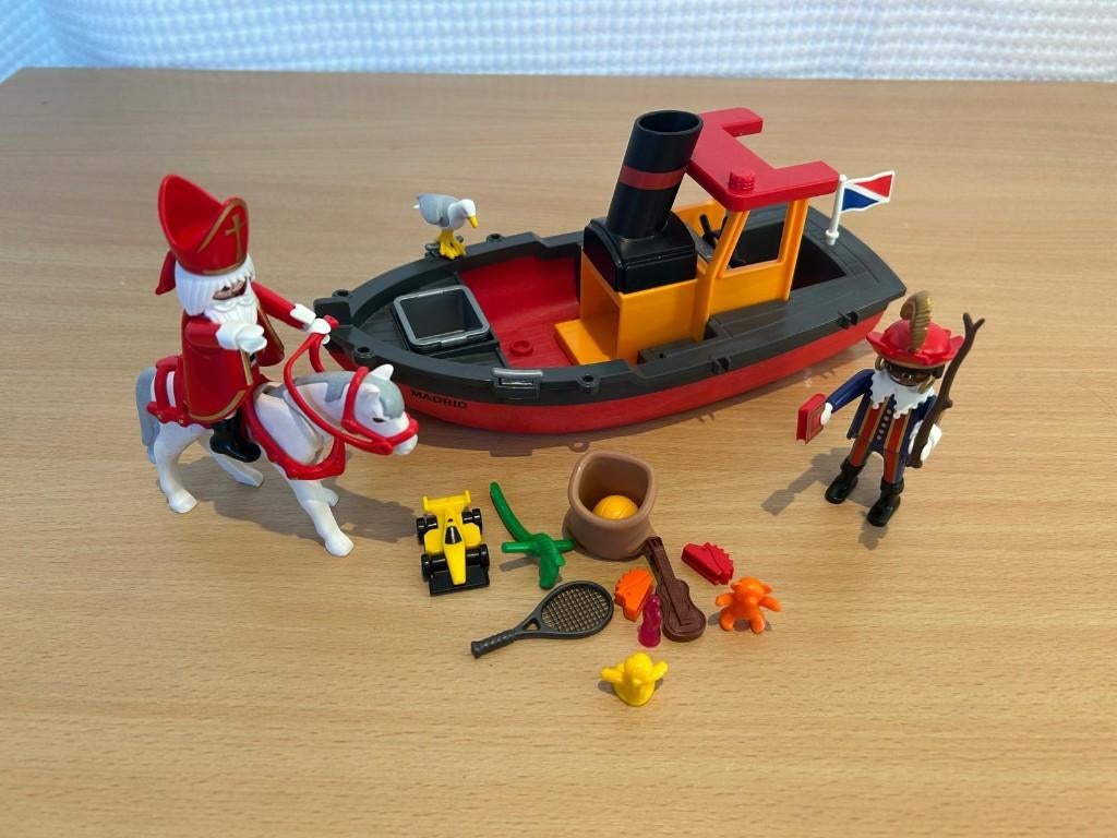 Playmobil Stoomboot van Sinterklaas en Piet - 5206, Kinderen en Baby's, Speelgoed | Playmobil, Ophalen of Verzenden, Zo goed als nieuw