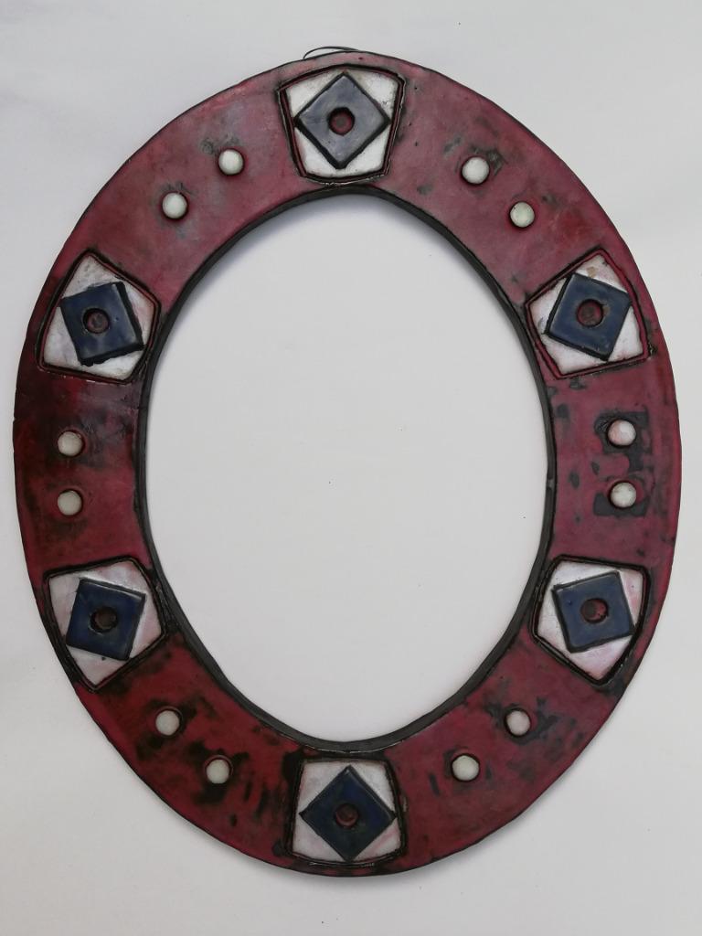 Mooie lijst voor spiegel - Belgisch keramiek - 60s/70s, Antiek en Kunst, Antiek | Keramiek en Aardewerk, Ophalen of Verzenden