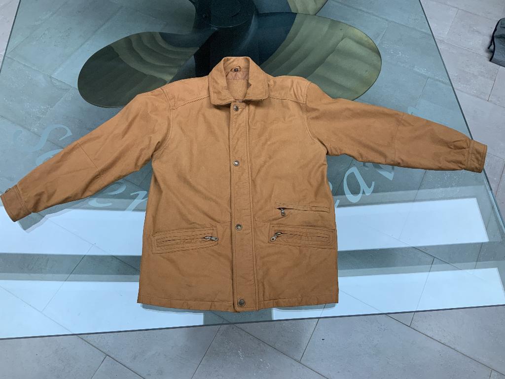 Lederen heren jas maat 48 als nieuw, Kleding | Heren, Jassen | Winter, Ophalen, Andere, Maat 48/50 (M), Beige