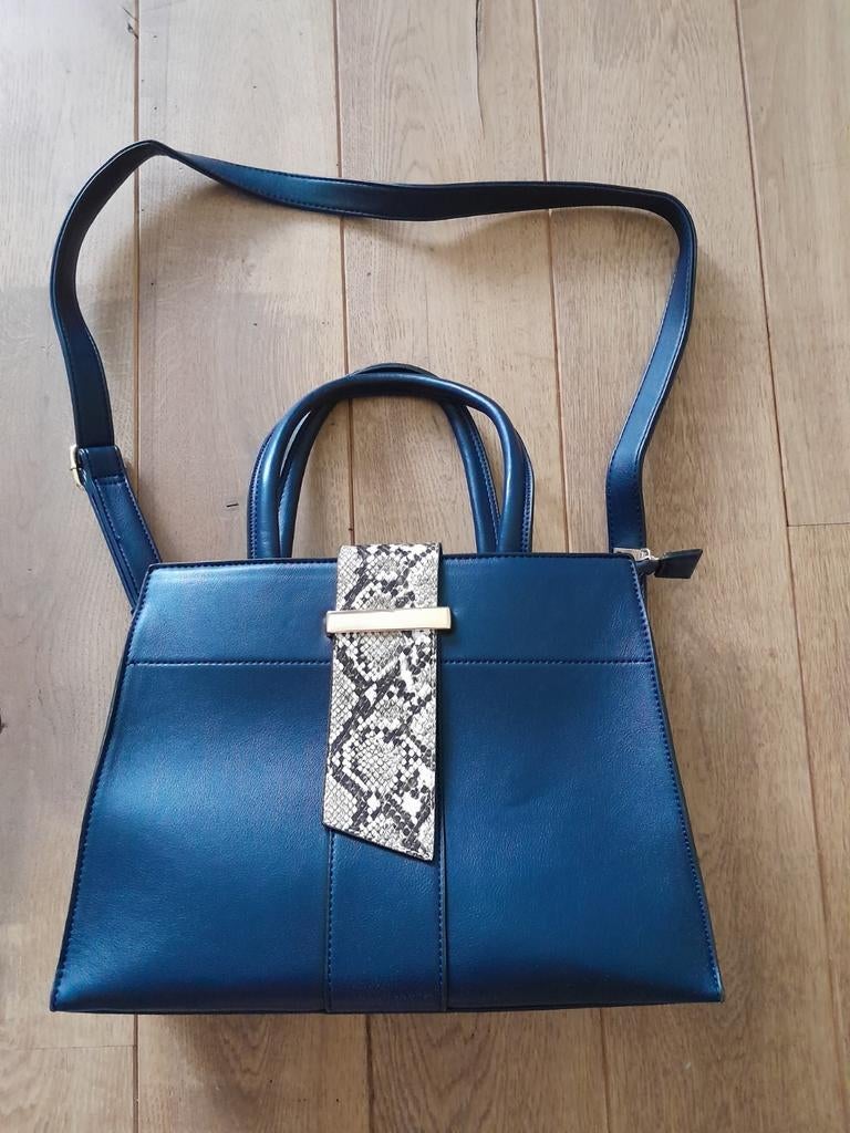 Blauwe handtas, Handtassen en Accessoires, Tassen | Damestassen, Ophalen of Verzenden, Zo goed als nieuw, Handtas