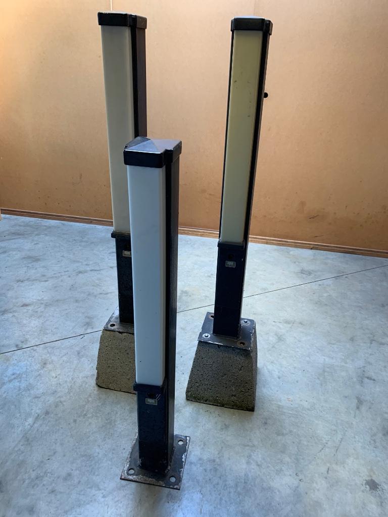 Industriële staande buitenlampen lamp met betonpoer poer, Tuin en Terras, Ophalen, Gebruikt, Staande lamp, Aluminium