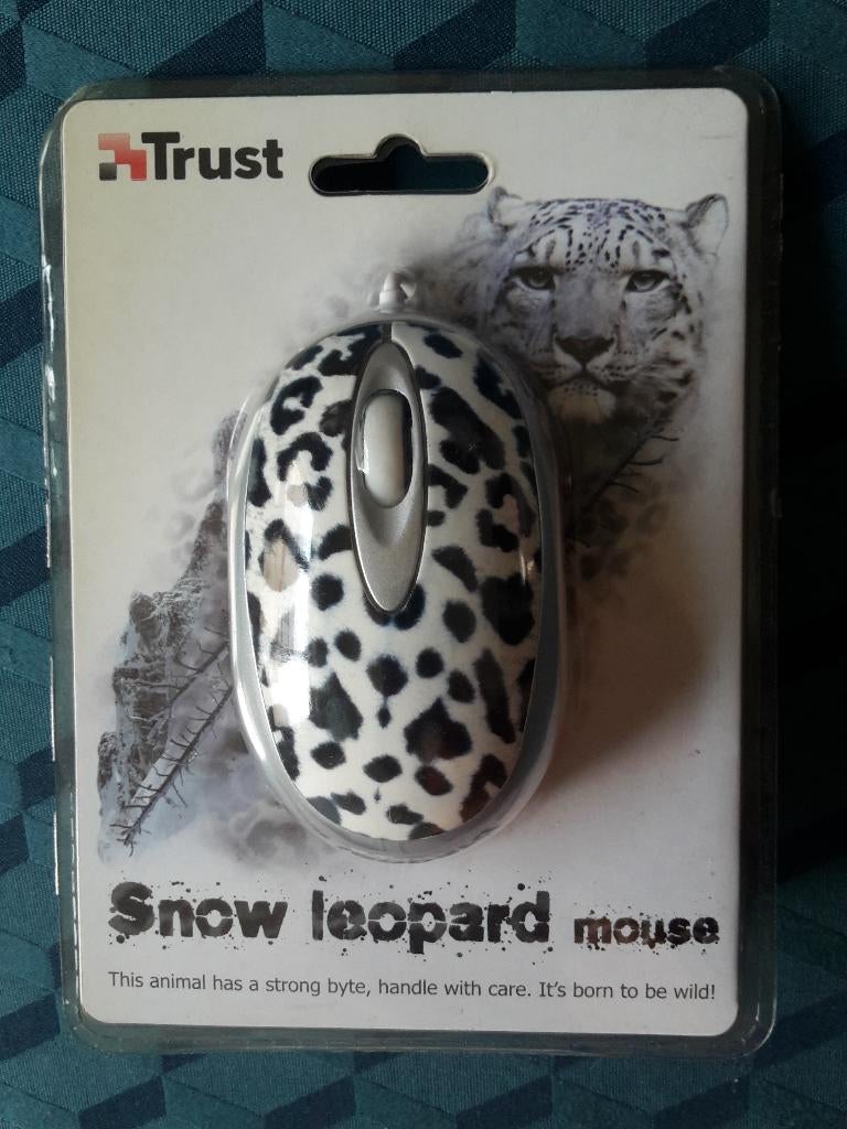 Nieuwe Trust usb muis, mooie sneeuwluipaard print, medium, Muis, Nieuw, Ophalen of Verzenden, Trust