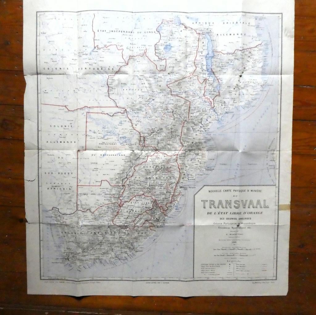 Antieke kaart Transvaal - Oranje Vrijstaat 1899, Ophalen of Verzenden