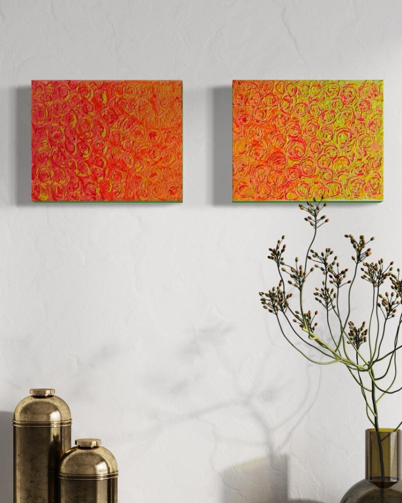 Duo de tableaux: "Sun roses", Enlèvement ou Envoi
