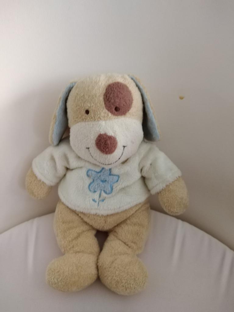 knuffel nicotoy hond blauwe bloem(doos aug 2024), Enlèvement ou Envoi, Neuf, Chien
