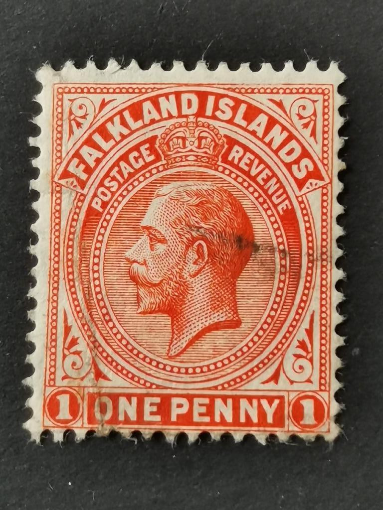 Îles Malouines 1912 - Roi George V - rouge orangé, Enlèvement ou Envoi, Affranchi, Amérique du Sud