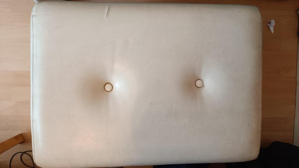 Fauteuil coussin bas hauteur 35 cm blanc synthétique, Moins de 75 cm, C vintage, Métal, Enlèvement