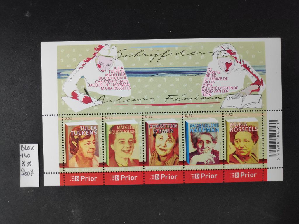 Blok 140 uit 2007, Orginele gom, Ophalen of Verzenden, Zonder stempel, Postfris