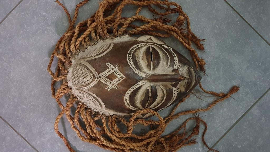 chokwe Maser- hout- ritueel-congo-afrika, Antiek en Kunst, Ophalen of Verzenden