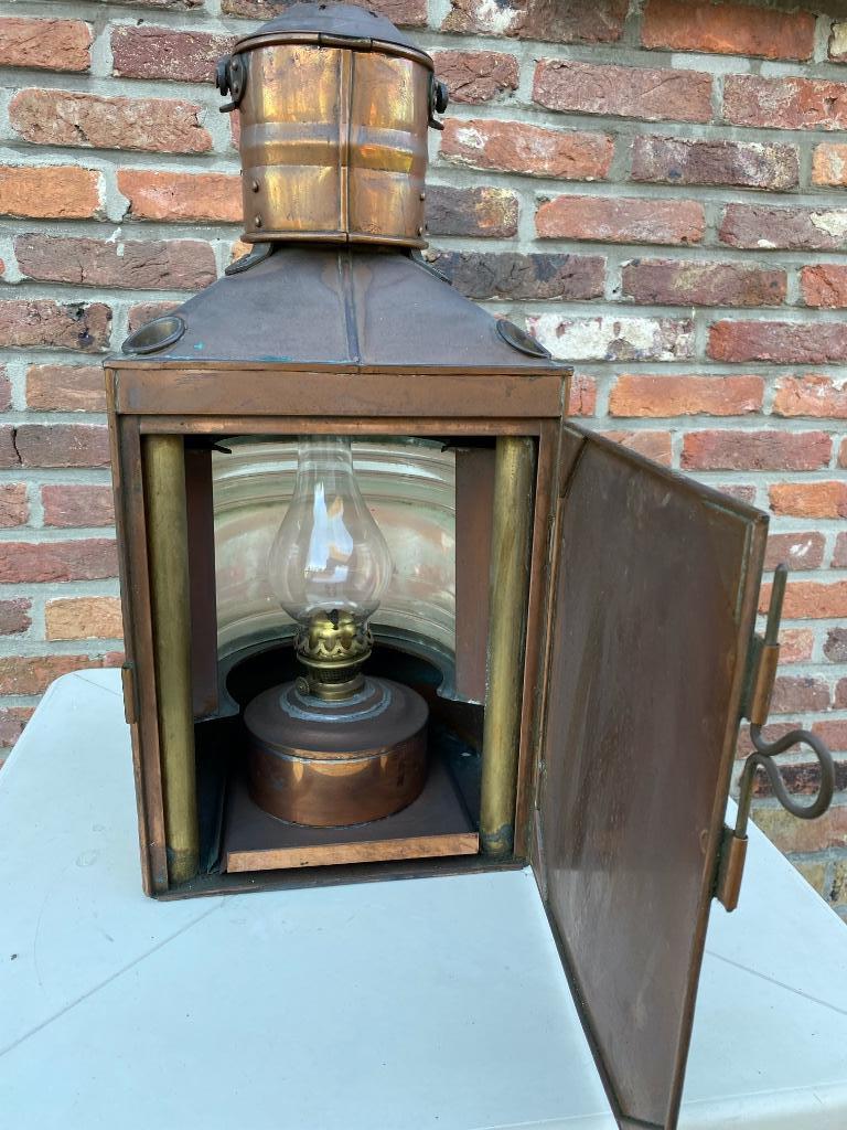 lampe de bateau (grande) cuivre, Enlèvement ou Envoi, Utilisé, Bateau à moteur ou Voilier, Ustensile